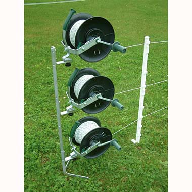 A Kit With Heavy Duty Electric Fence Reels On A Mounting Stand