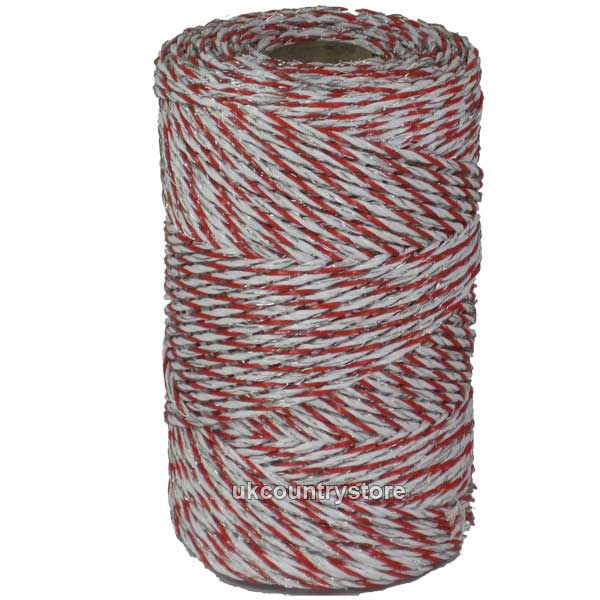 Red & White Electric Fence Twine 