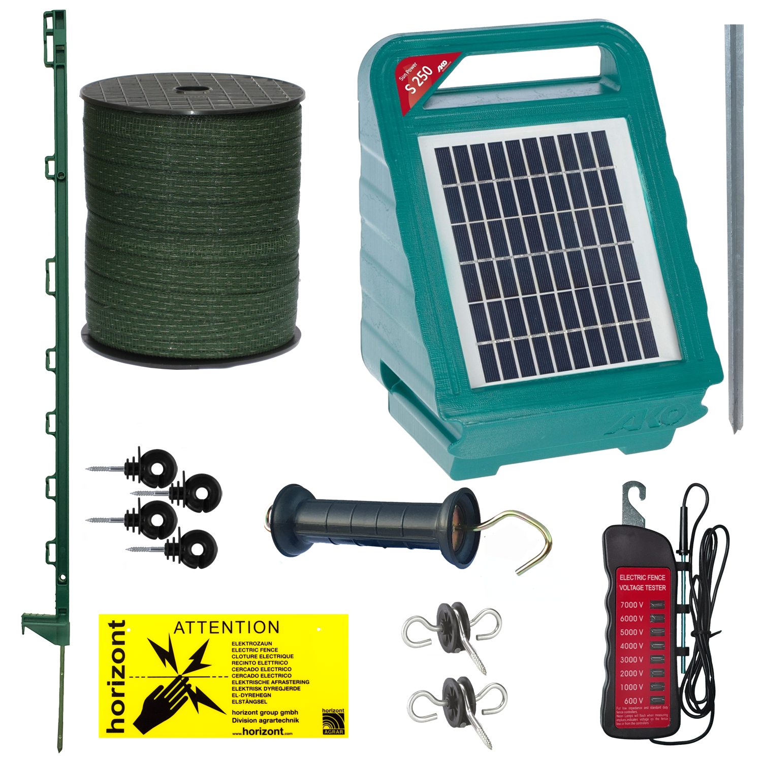 Green Solar Fencing Kit With SunPower Energiser