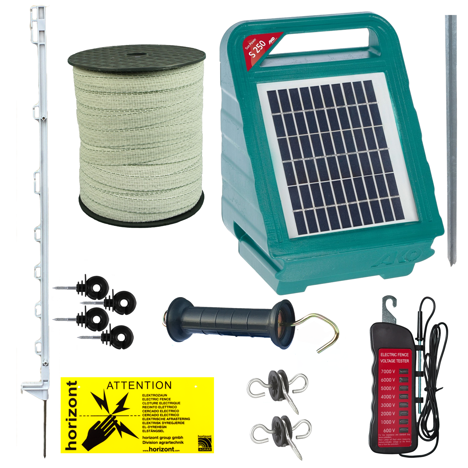 White Solar Fencing Kit With SunPower Energiser