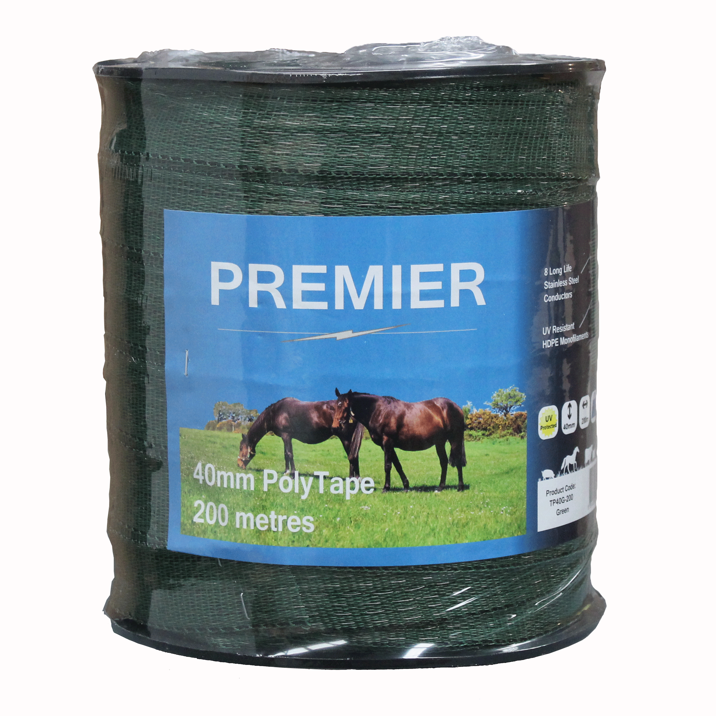 Green Premier 40mm Electric Fence Tape
